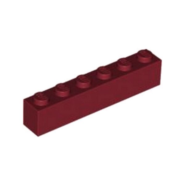 Brick 1 x 6, dunkelrot, - 10x